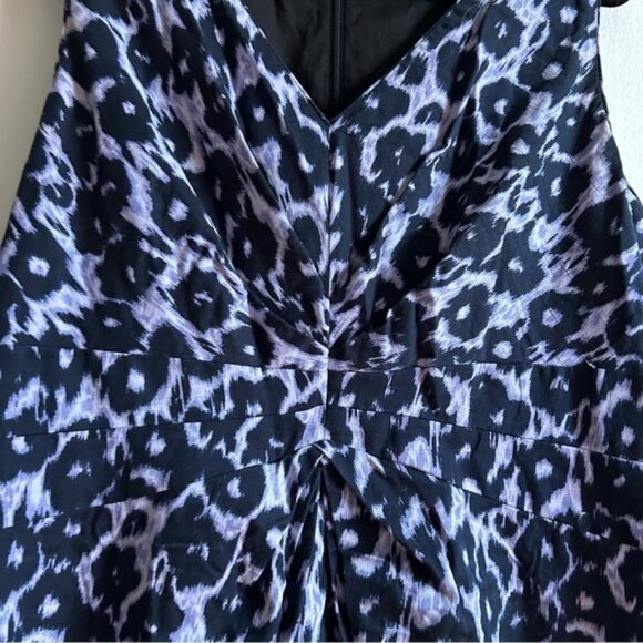 Lafayette 148 Sz 14 Purple Leopard Print A Line Dress - Picture 4 of 10